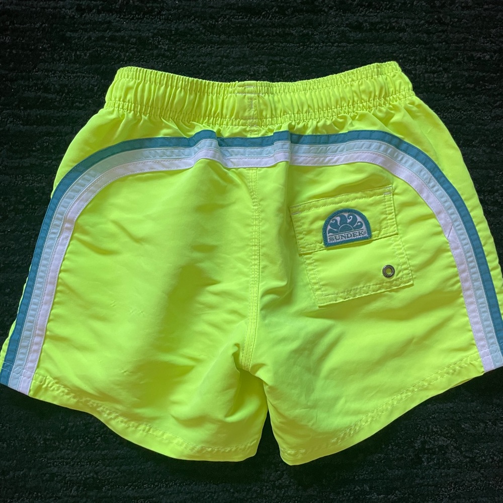 Sundek neon yellow size 12 swim shorts